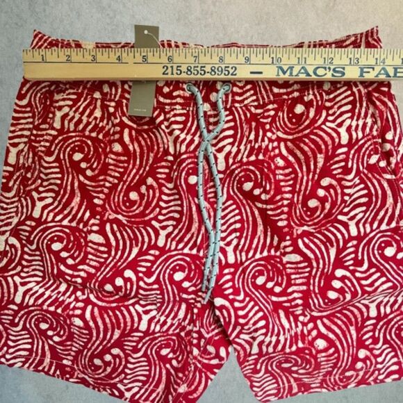 J.Crew Swim Trunks Mens Size S Red Board Shorts Mesh Lined Beach Swimwear NEW! - Picture 12 of 14